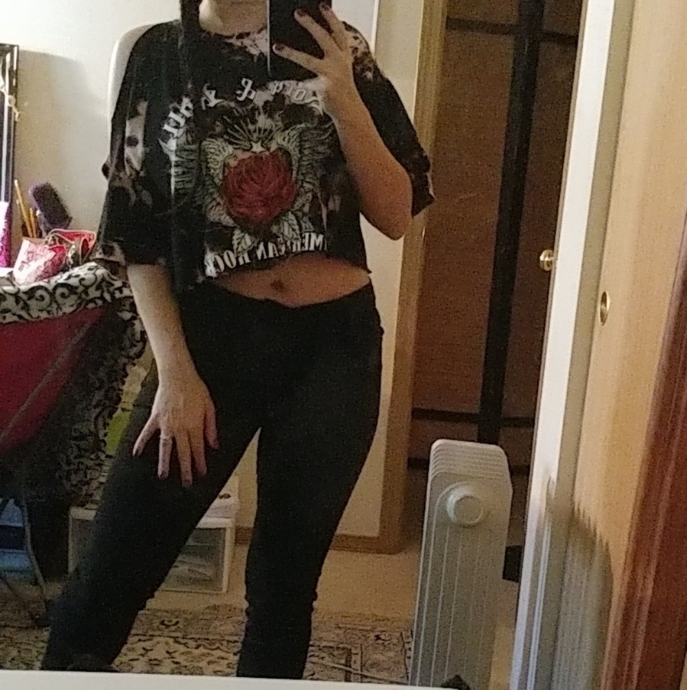 Rock & Roll Crop Top Tie Dye Shirt Cut Off